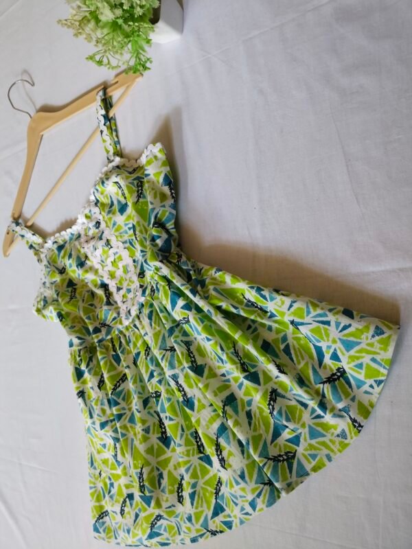 Green Floral Dress For Women & Girls.