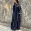 Navy Blue Roman Silk Sharara Set for Women and girls