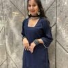 Navy Blue Roman Silk Sharara Set for Women and girls