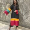 Versatile Gota Glamour Straight Pakistani Silk Kurta With Plazzo And Net Dupatta 3pc Set For Women & Girls